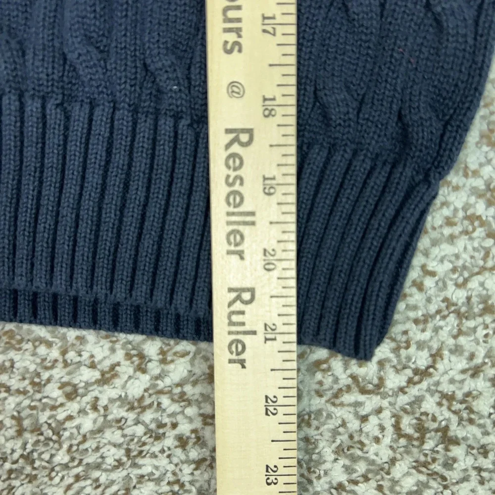 Polo Ralph Lauren Boys Sweater Vest Medium‎ Blue Cotton Cable Knit Pony Preppy